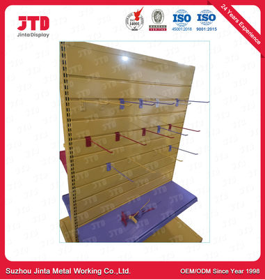 주문 휠로 화려하여서 완만하게 경사지는 OEM 금속 디스플레이는 코팅되어서 가루가 됩니다 online manufacture