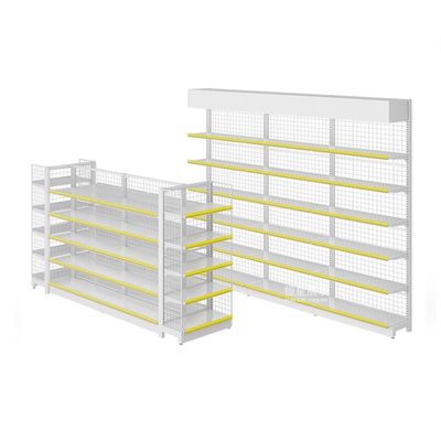 주문 Double-Sided Gondola Shelving 5-Tier Metal Supermarket Rack online manufacture