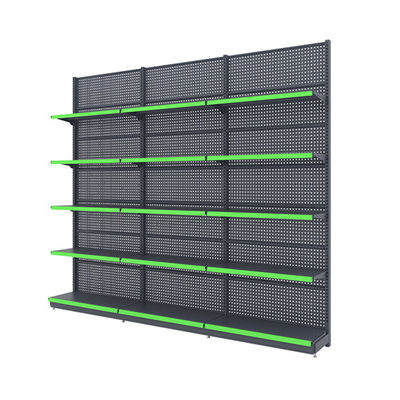 주문 빠른 설치가 가능한 견고한 선반과 조절 가능한 뒷면을 갖춘 금속 곤돌라 디스플레이 선반 (소매점용) online manufacture