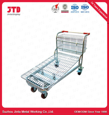 주문 바퀴 5 인치 PU 바퀴 크롬 판에 60L 2 계층 카트 online manufacture