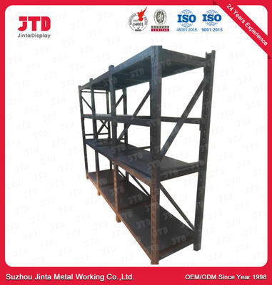 주문 500kgs 창고 금속 선반 BV 4 층 검정 용접 강철 선반설치 online manufacture