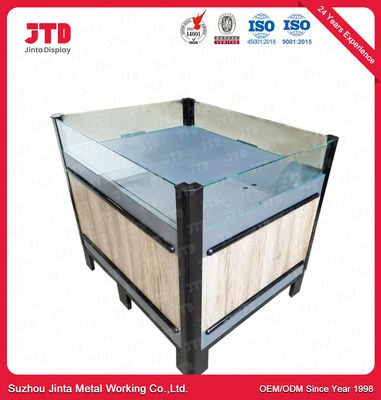 주문 브라운 선전용 진열대 세륨 슈퍼마켓 나무로 되는 진열대 online manufacture