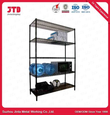 주문 6FT 120kgs 철사 전시 선반설치 ODM 검정 거실 선반 online manufacture