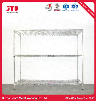 1.6m 150kgs 가구 저장 선반 OEM 3 층 크롬 선반설치 단위